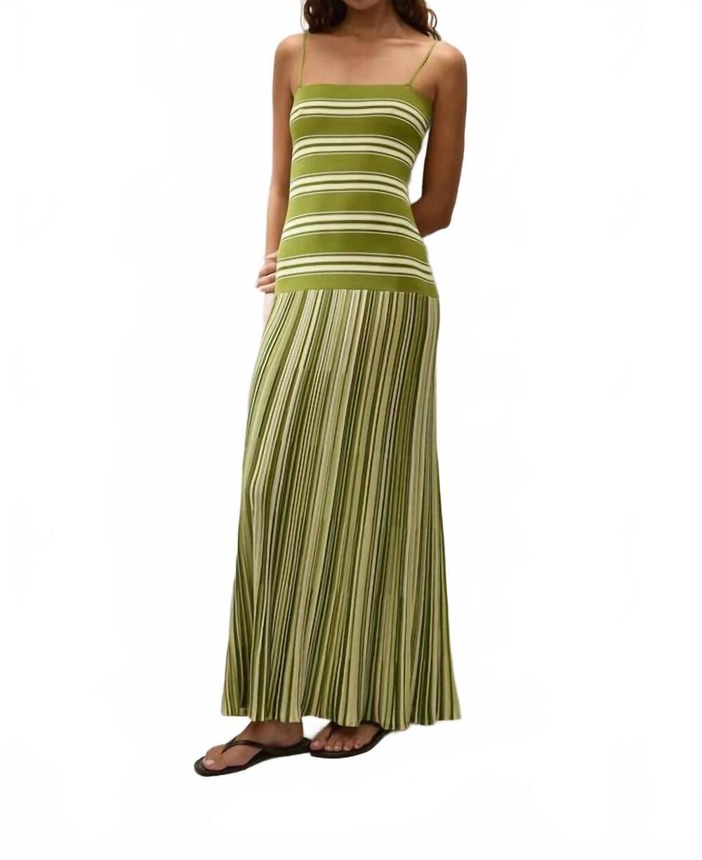 NEW FAITHFULL THE BRAND esenia knit maxi dress in ombre stripe macro juniper